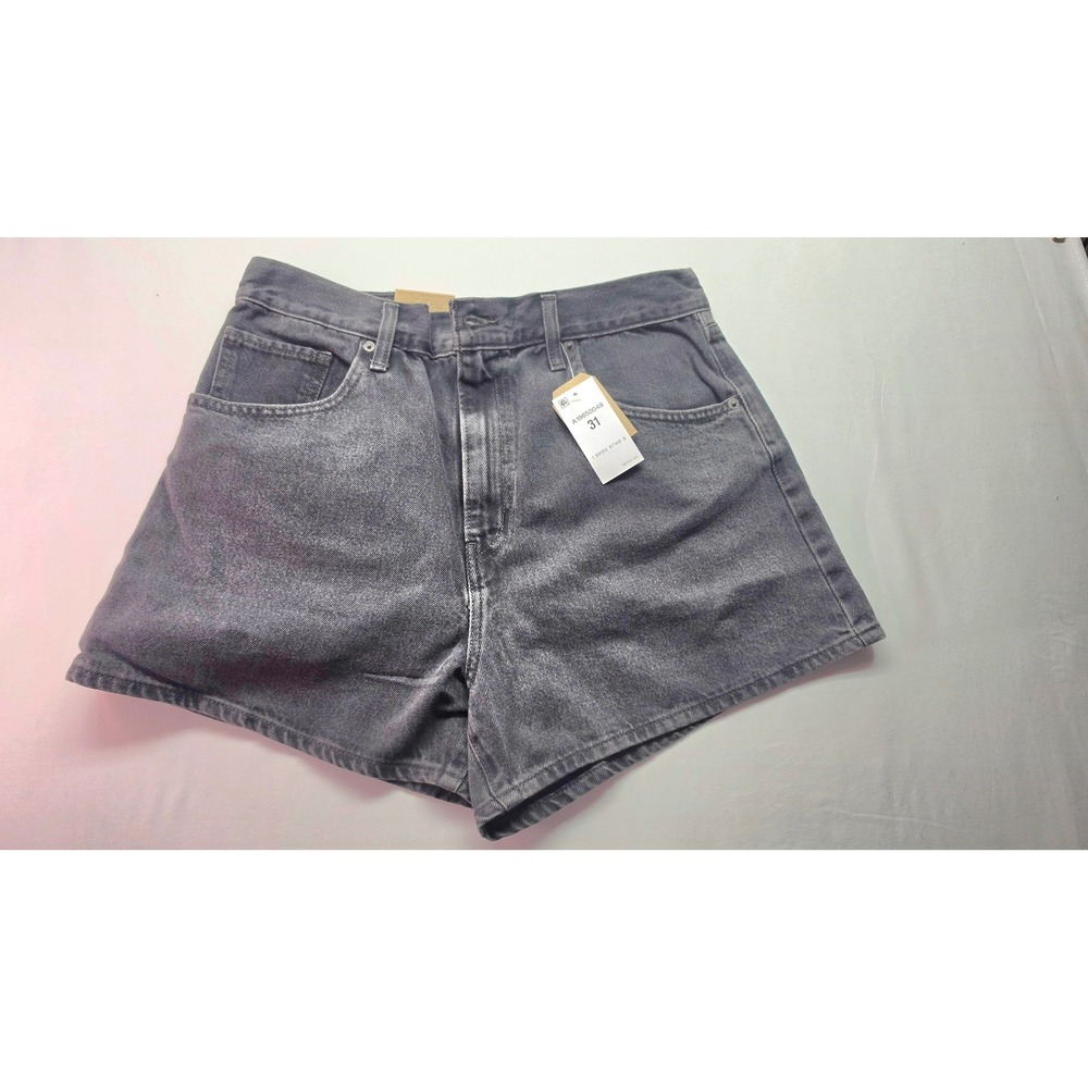 Levis High Waisted Mom Shorts Gray Denim A19650048 Womens 31 12